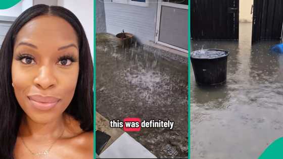 Video: Lady who recently moved to Nigeria from UK laments as Lekki apartment got flooded during rain