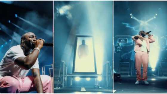 "Last night was a movie": Davido hails fans after concert in Boston, performs inside a glass box, clip trends