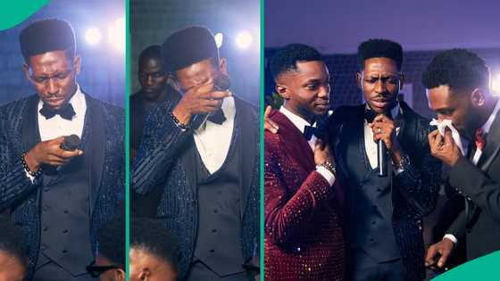 Moses Bliss gets emotional as two artistes leave his music label, hosts send-off party