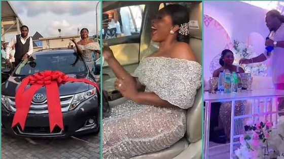 "Hope say her husband no go vex": Video as bride's family gifts her car, N1.5 million on wedding day