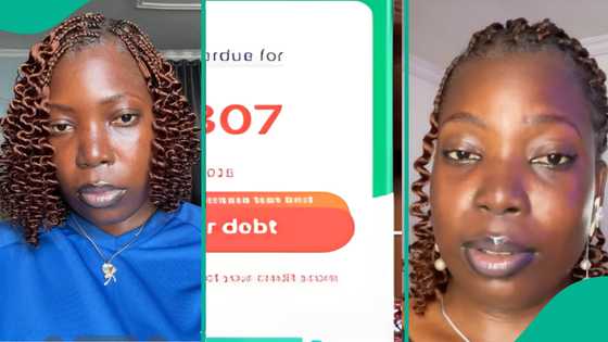 Lady displays total amount of money she is owing loan apps, looks for way to repay