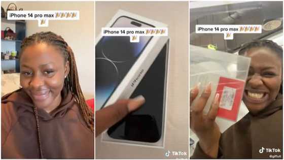 Bidiyon Macen Farko 'Yar Najeriya da ta Siyawa Kanta Iphone 14 Pro Max da Guminta Ya Janyo Cece-kuce