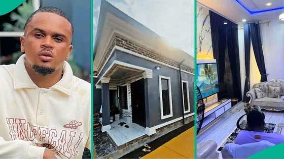 Nigerian man builds magnificent house to make mother proud, video melts hearts on TikTok