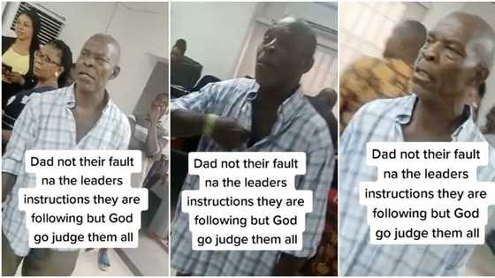 CBN Naira wahala: Angry 82-year-old man who could not withdraw reacts inside bank, video goes viral