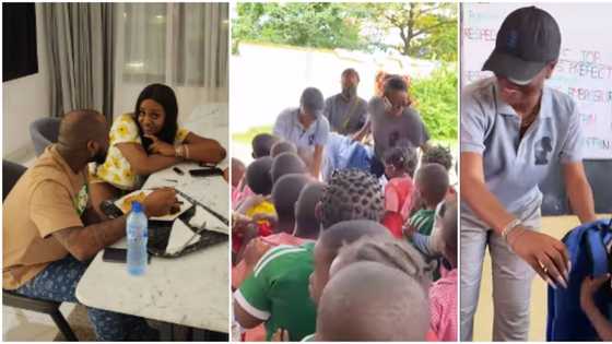 Sophia Momodu snubs Davido, Chioma new romance drama, storms Lagos schools with free bags for kids