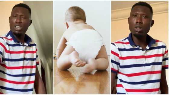 "I don tire": Nigerian dad gets angry over high cost of diapers, tells wife to use one per day in video
