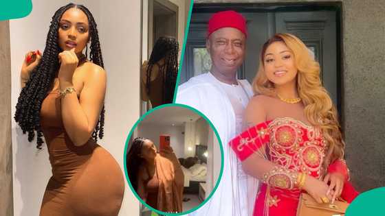 "See Ned for bed": Regina Daniels flaunts curves in fitted gown, eagle-eye netizens react to video