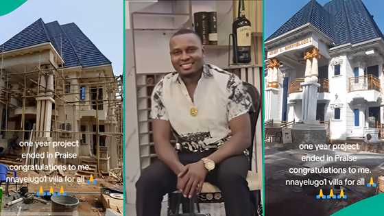 Nigerian man flaunts beautiful mansion he built in one year, many react as video trends