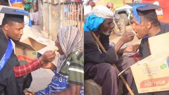 Fresh graduate shares his celebratory cake with homeless people on streets in viral photos, many celebrate him