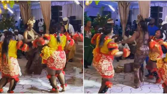 50-year-old Kate Henshaw stuns wedding crowd, shows off moves in heels as she joins Efik dancers