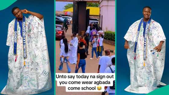 Young man who attended GAPOSA celebrates completing his ND with white agabda