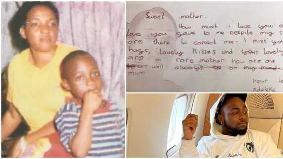 Touching note Davido wrote to mum after she died when he was young