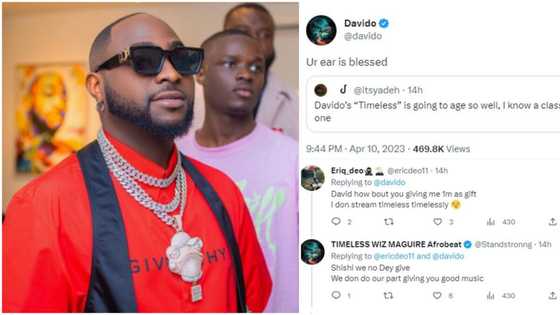 "Ur ears are blessed": Davido prays for fan who called 'Timeless' a classic, sparks reactions