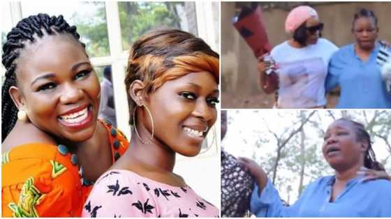 1 year gone: Ada Ameh holds back tears, eulogizes late daughter as she takes flowers to her gravesite