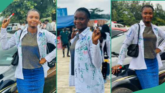 Polytechnic student celebrates after graduating with Ordinary National Diploma, OND