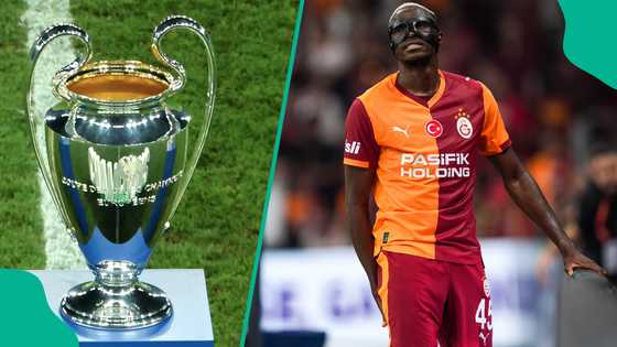 Victor Osimhen reacts after Galatasaray drew Liverpool and Manchester City in Champions League