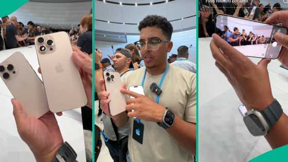 iPhone 16: Man examines new Apple phone's cool features in trending clip