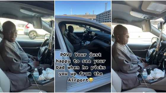 "I just woke up": Nigerian man goes to the airport by 6:30am to pick his daughter, sweet video voes viral