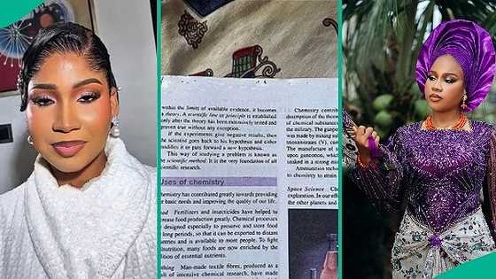 Lady goes viral as photos show what she wrote in chemistry textbook years ago