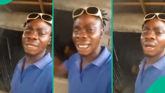 Nigerian man in tears as thieves break into his shop, steal his welding machine: "Wetin I do una?"