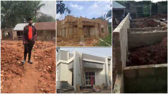 Man builds fine house inside father's compound in village, gives it flat room and classy pillars