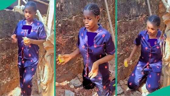 Nigerian bride-to-be takes bottle of drink to late father's graveside ahead of her wedding, video trends
