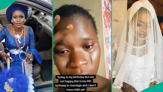 Lady who marked her 4th birthday in marriage weeps, says she’s yet to have children
