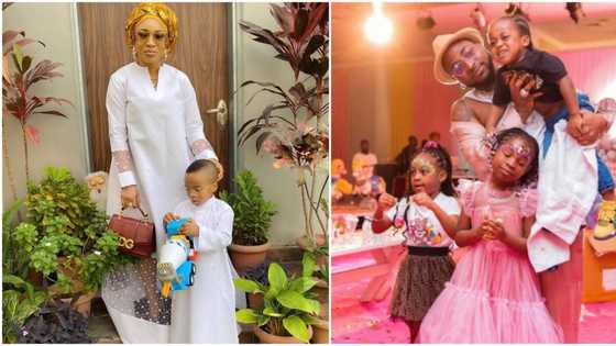 Tonto Dikeh, son's 'ikebe' video: Netizens dig up clip of Davido stopping daughter's twerk, 'knock' actress