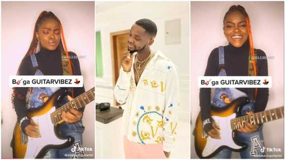 Nigerian lady plays guitar to Kizz Daniel's Buga, makes song 'sweeter', her video goes viral