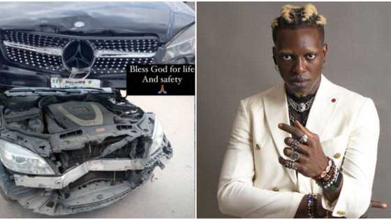 BBNaija Hernes survives a ghastly car accident, thanks God for his intervention