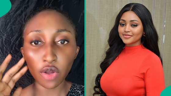 "Eyes don't lie, she looks unhappy": Reactions as makeup artist posts clip of Regina Daniels