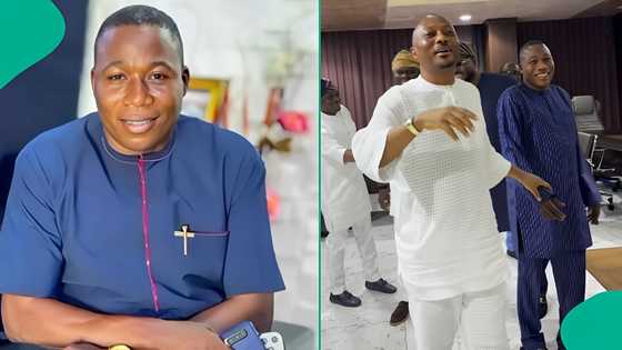 Controversy trails how Igboho greeted Seyi Vodi during visit to celebrity tailor's showroom
