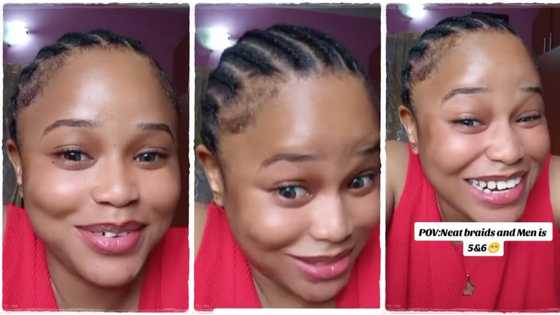 "It worked wonders": Lady braids her hair all back, many men pick interest in her as she stepped out