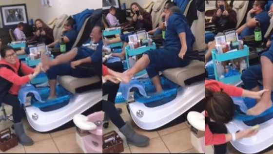 Reactions as man laughs uncontrollably while getting a pedicure in viral video