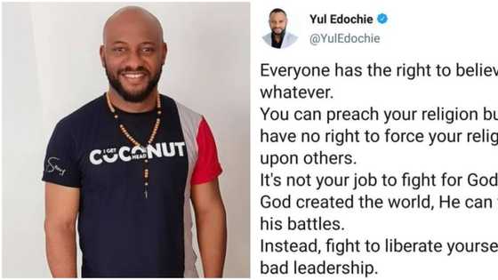 You have no right to force your religion on others, God can fight His battles, Yul Edochie says