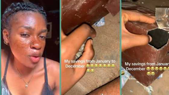 Lady who was saving cash from January to December cries out after breaking piggy box to see only N900