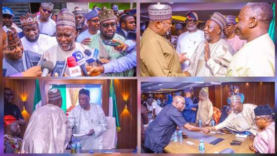 Hotuna: Jiga-Jigan 'Yan Majalisa 6 Masu Neman Shugabanci Sun Gana da Shugabannin APC