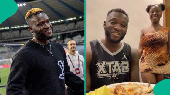 Victor Boniface: Super Eagles star opens up as skit maker Phoebe serves him food