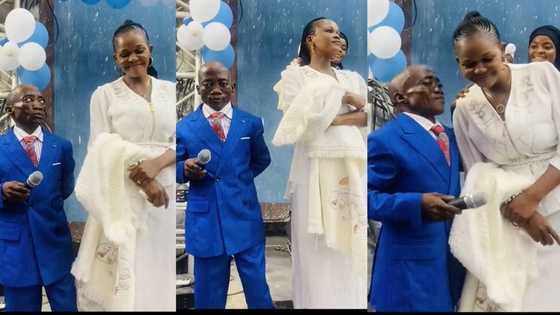 "She was feeling shy": Short-looking man kisses his tall and beautiful bride in public, video emerges