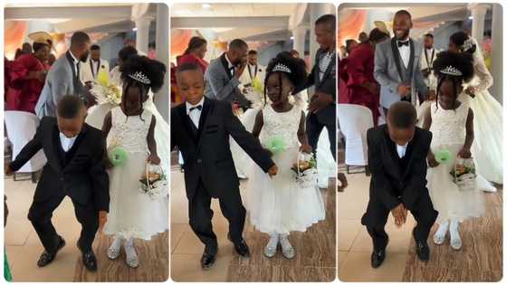 “Baba think say na him wedding”: Little groom dances and shows leg moves, little bride watches