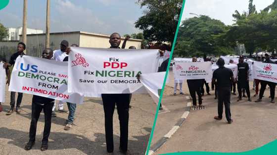 Yan PDP sun nemi agajin Trump, EU yayin zanga zanga, sun roki bangaren shari'a