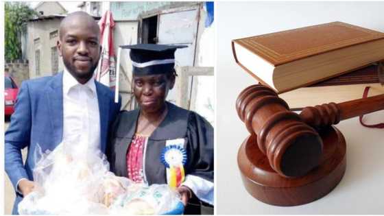 Man wears mum his graduation gown as he bags law degree, she sold bread to sponsor his education