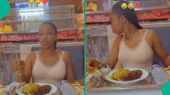 “She’s a traditionalist”: Lady pours portion of fried rice on floor before eating, video trends