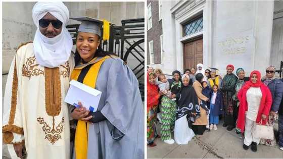 Hotunan Sanusi II da Iyalansa a Landan Wurin Taya Diyarsa Murnar Kammala Digiri na 2 a Fannin Shari’a