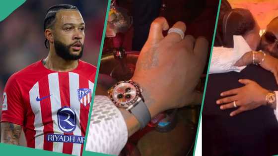“Doings get levels”: Footballer Memphis Depay gives Davido Rolex wristwatch at 30th birthday party
