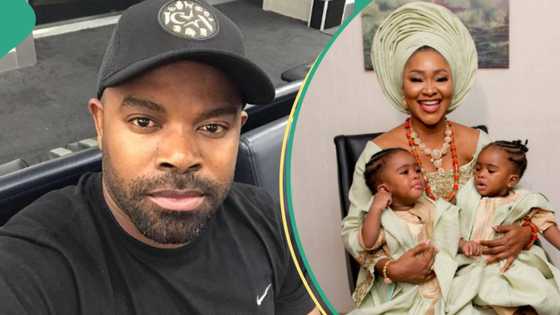 “Totally adorable”: Actor Gabriel Afolayan finally shares photo of wife and twin sons on birthday