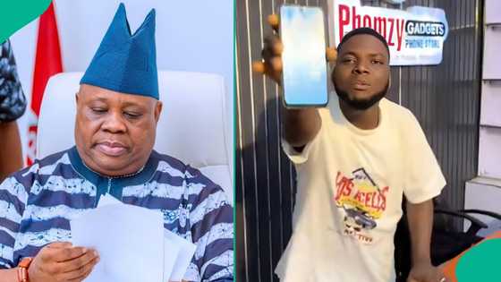 Phone vendor reacts after receiving ₦20m from governor Adeleke following shop robbery