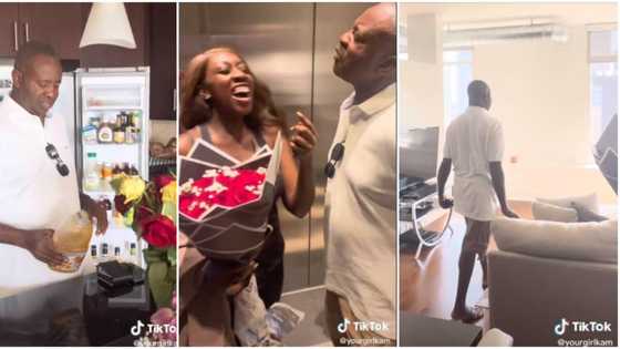"Yes, I am jealous": Nigerian dad jokingly admits, screams in awe as he visits daughter's new house abroad