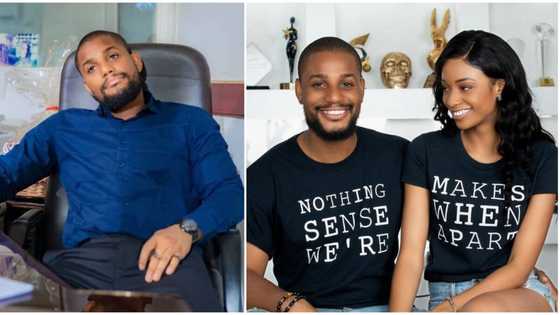 Alexx Ekubo lost in thoughts as he's sighted hours after Fancy Acholonu called off their wedding, fans react