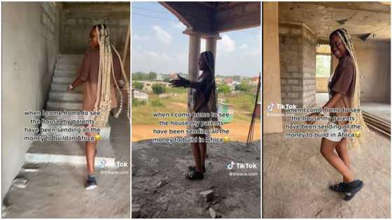 "They've been sending money": Lady shows house her parents abroad are building back home